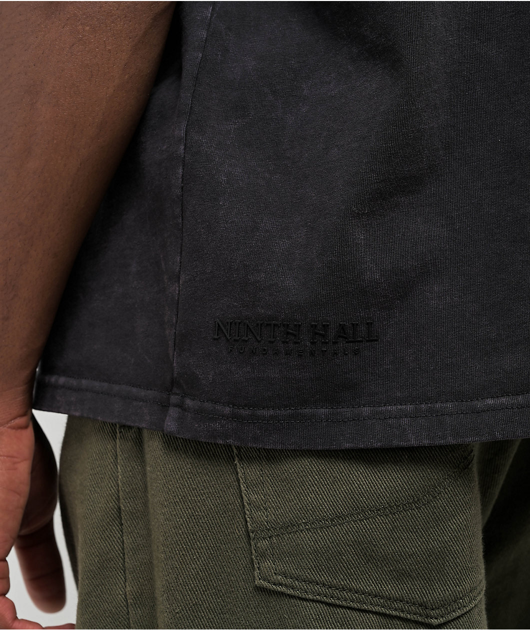 Ninth Hall Fundamentals Black Wash Wide T-Shirt