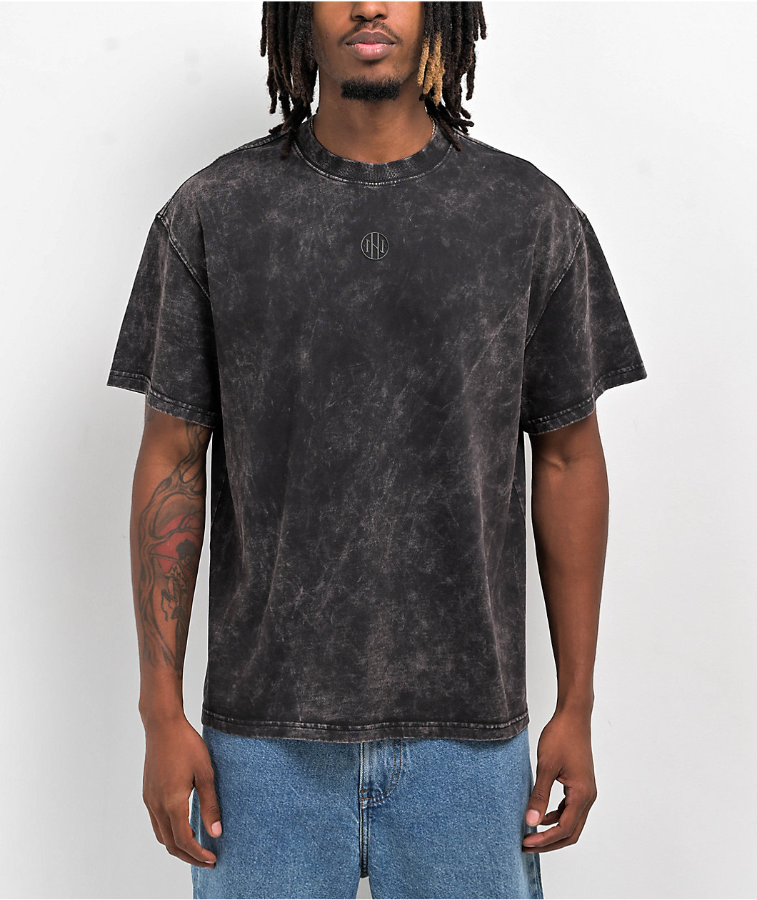 Ninth Hall Fundamentals Black Wash Wide T-Shirt