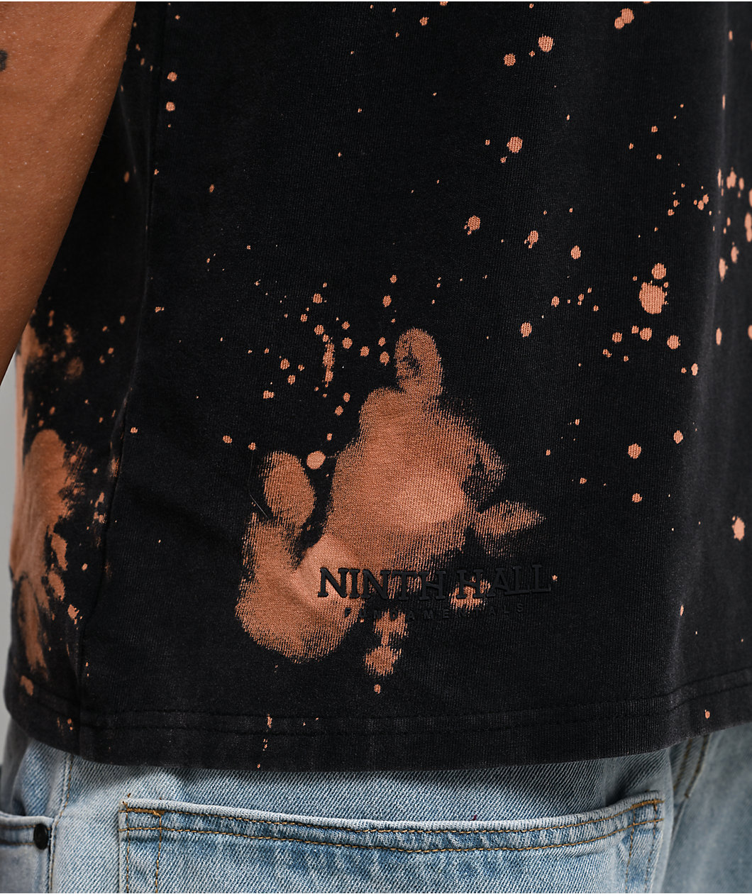 Ninth Hall Fundamentals Bleach Dye Black Wash Boxy T-Shirt