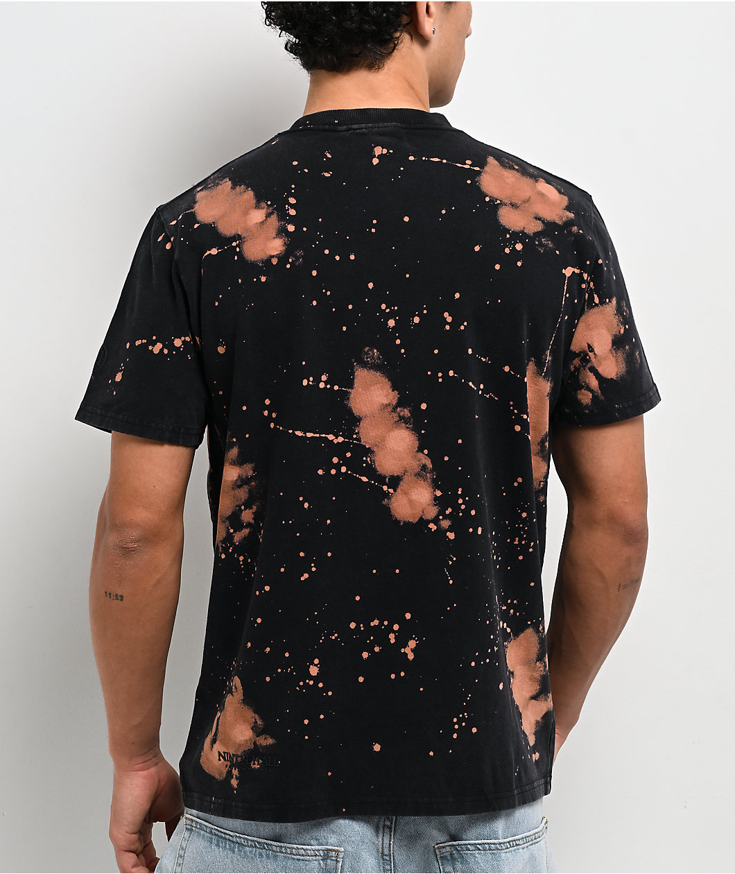 Ninth Hall Fundamentals Bleach Dye Black Wash Boxy T-Shirt