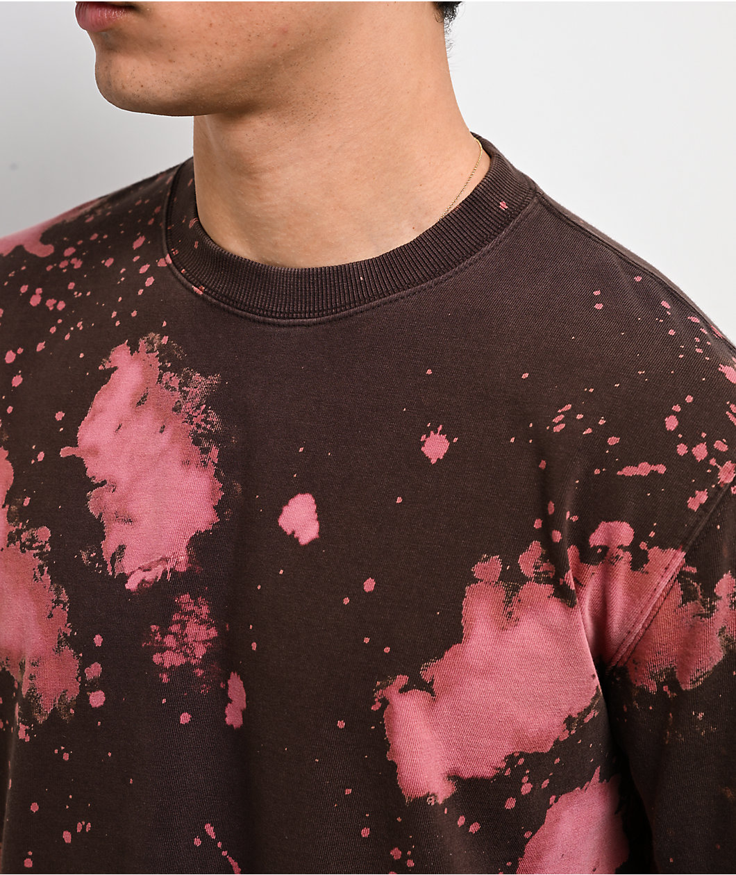 Ninth Hall Fundamentals Bleach Dye Brown Wash Boxy T-Shirt