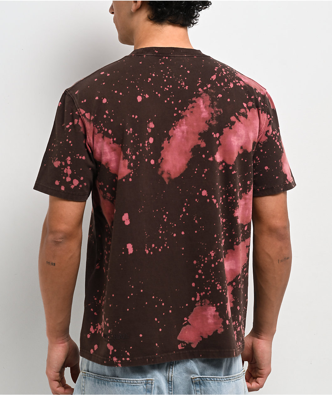 Ninth Hall Fundamentals Bleach Dye Brown Wash Boxy T-Shirt