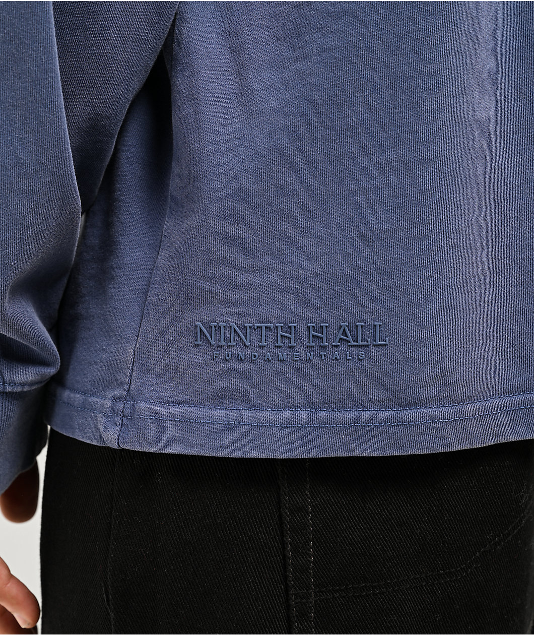 Ninth Hall Fundamentals Blue Wash Boxy Long Sleeve T-Shirt