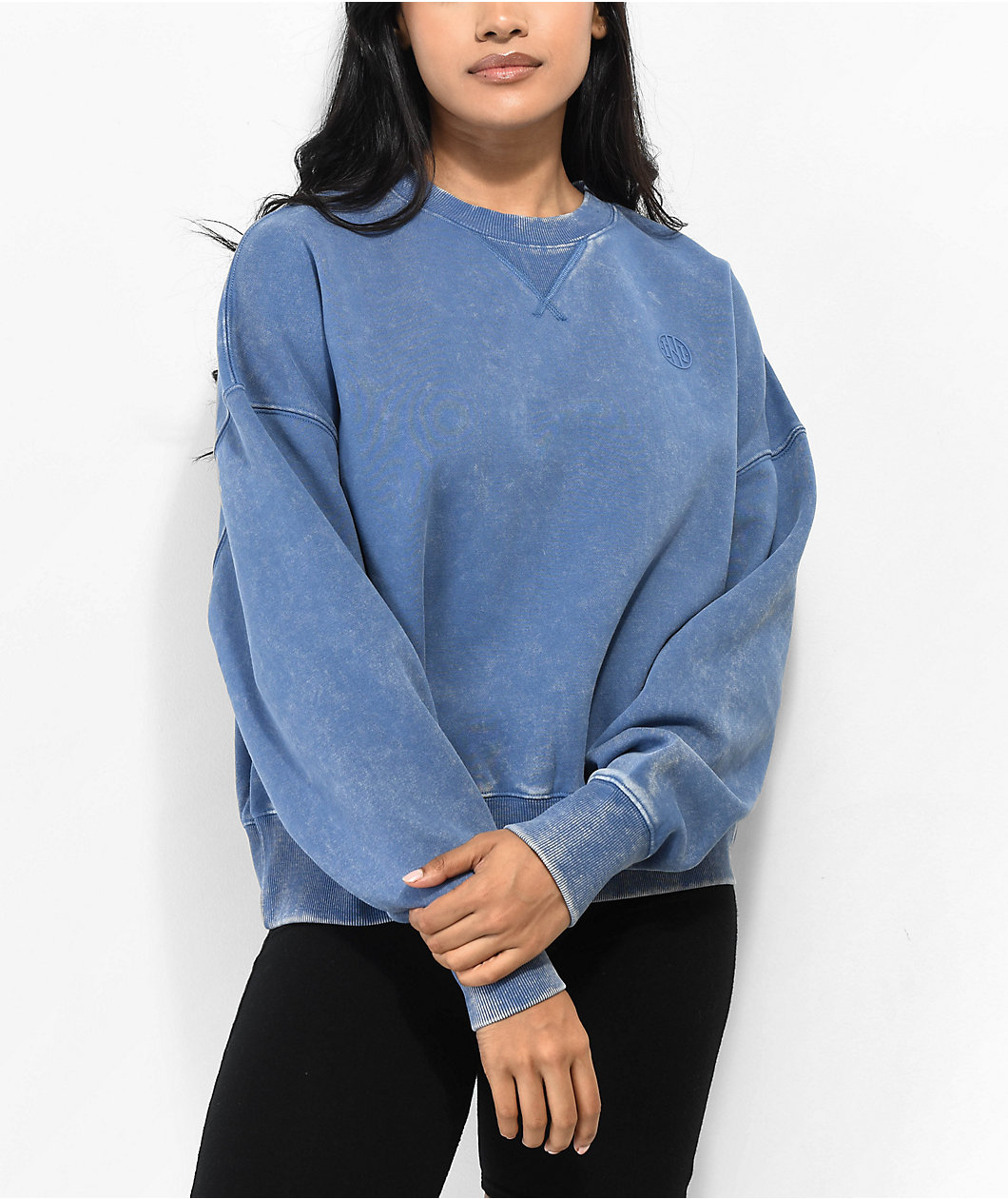 Ninth Hall Fundamentals Blue Wash Relaxed Crewneck Sweatshirt