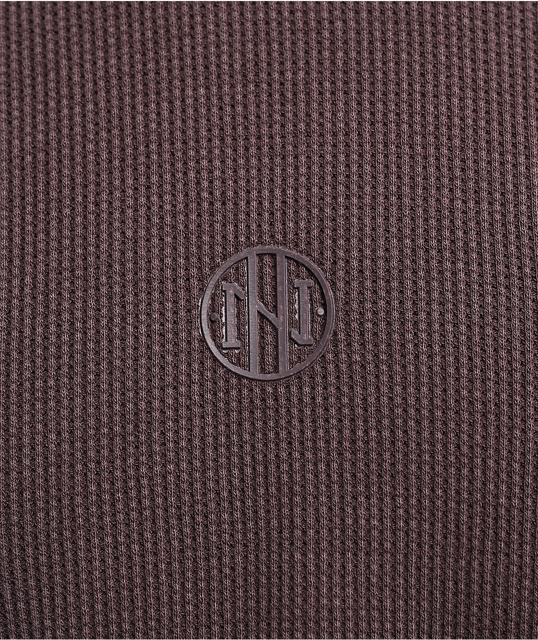 Ninth Hall Fundamentals Brown Boxy Thermal Long Sleeve T-Shirt