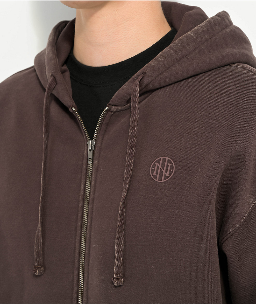 Ninth Hall Fundamentals Brown Boxy Zip Hoodie