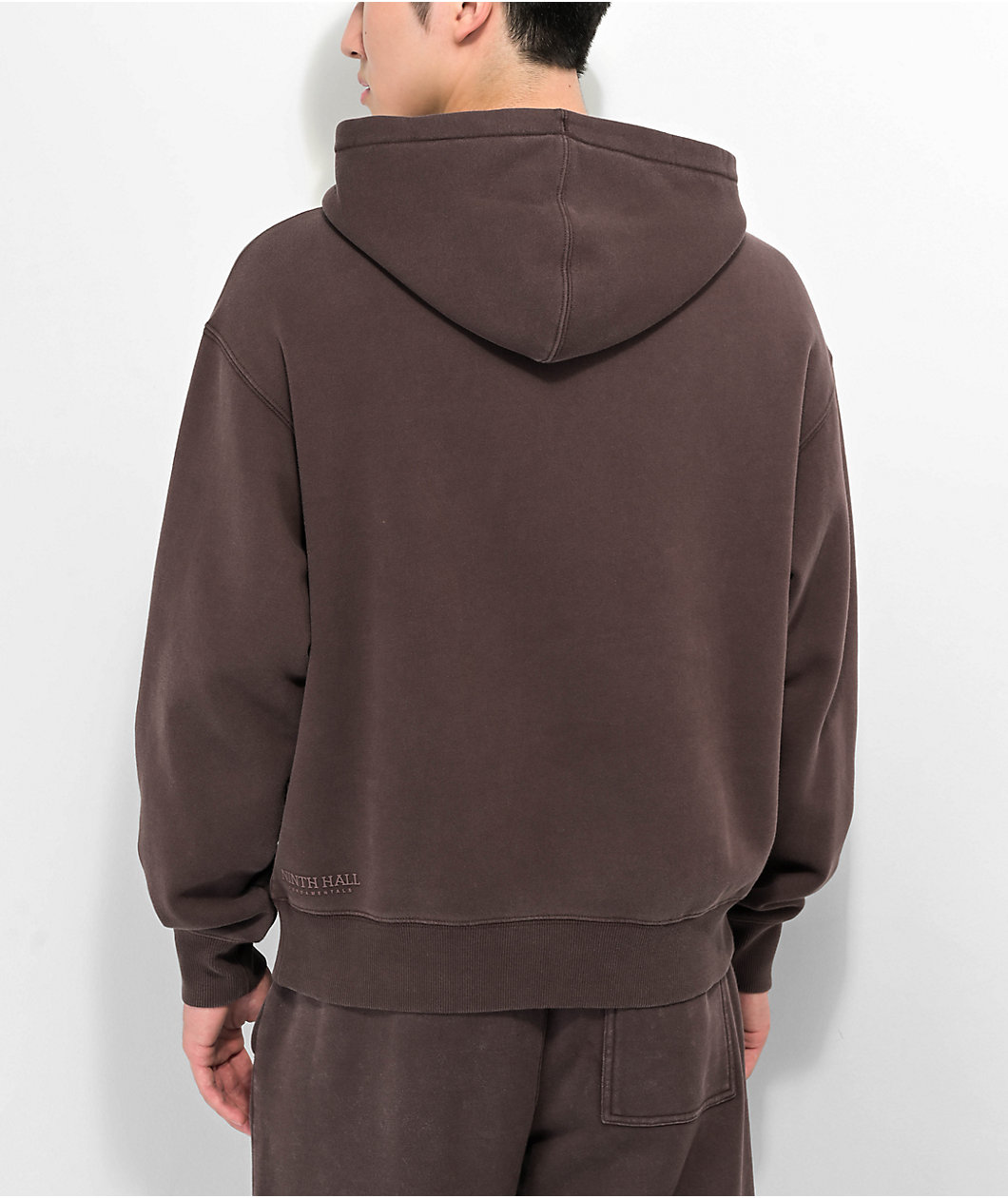 Ninth Hall Fundamentals Brown Wash Boxy Hoodie