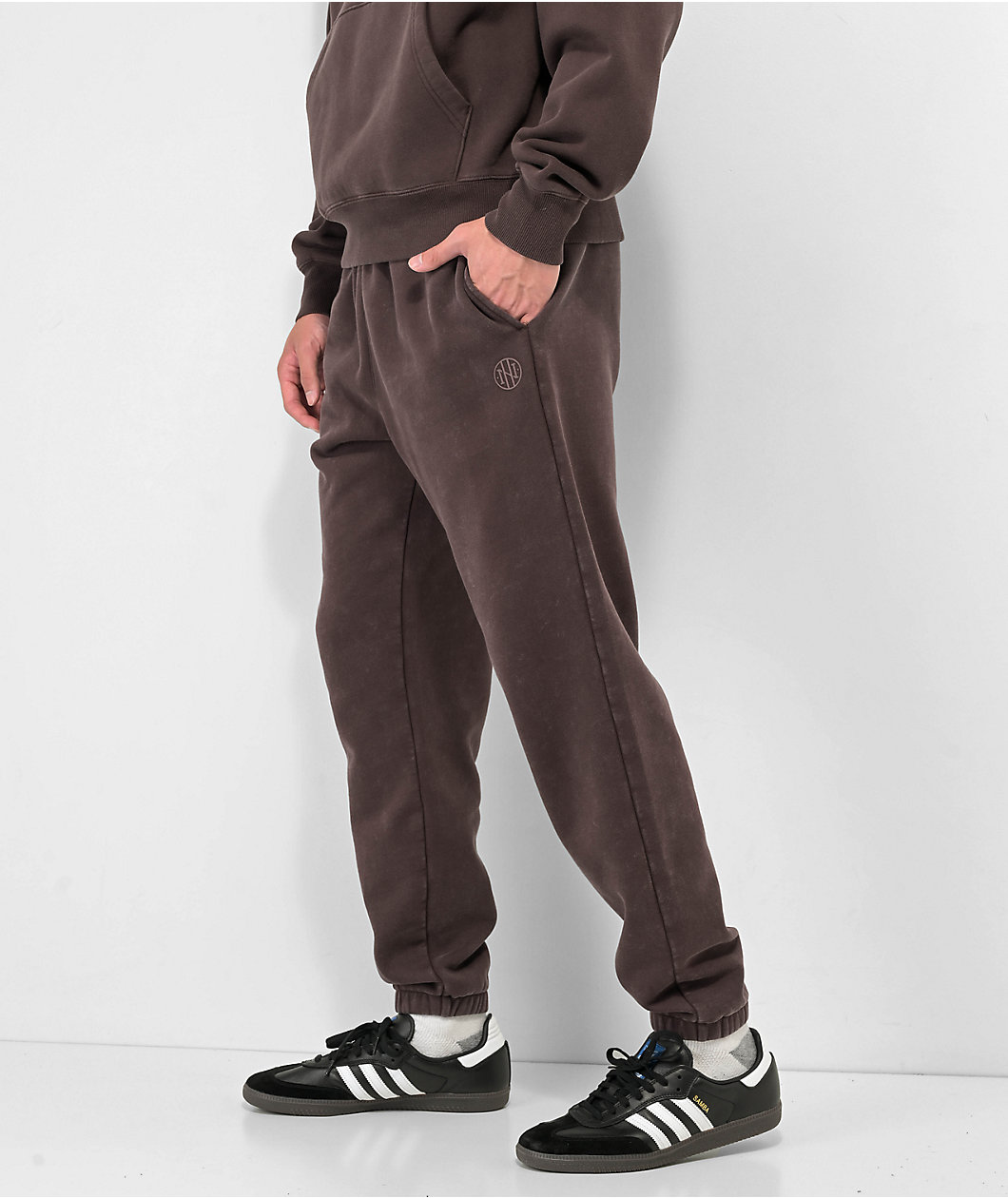 Ninth Hall Fundamentals Brown Wash Relaxed Sweatpants