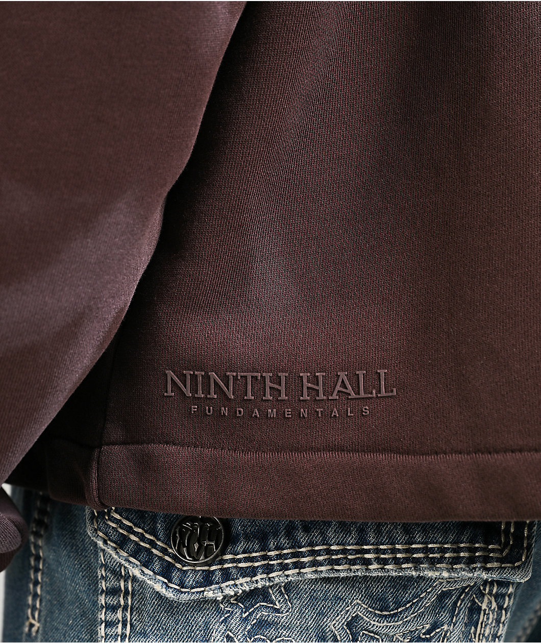 Ninth Hall Fundamentals Brown Wash Zip Hoodie