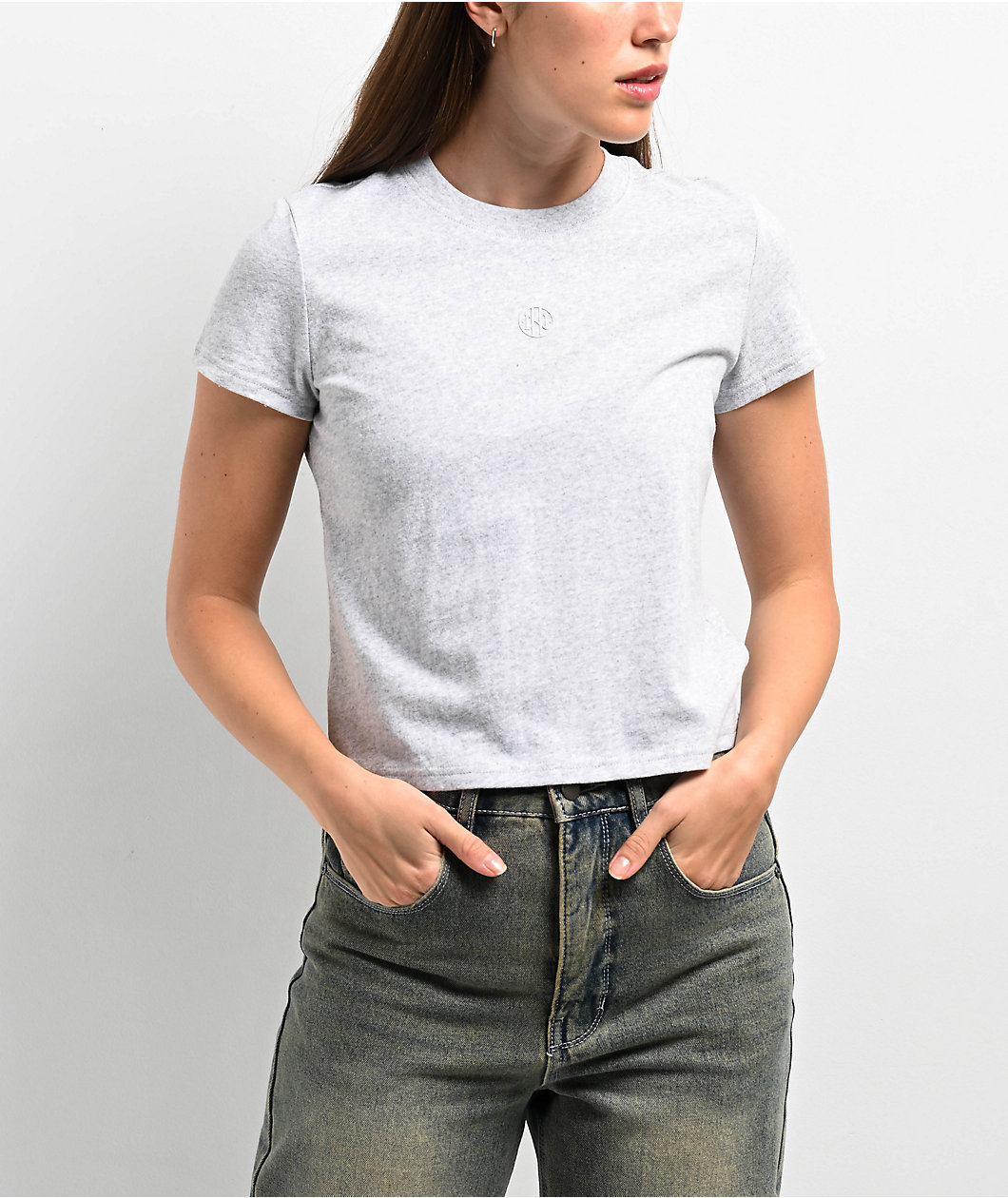 Ninth Hall Fundamentals Futura Light Heather Grey Relaxed T-Shirt