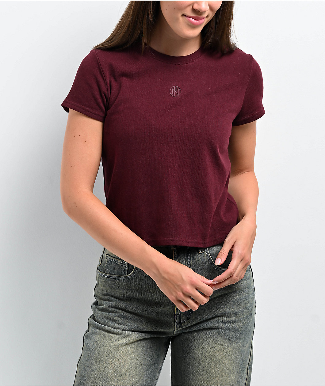 Ninth Hall Fundamentals Futura Purple Relaxed Crop T-Shirt