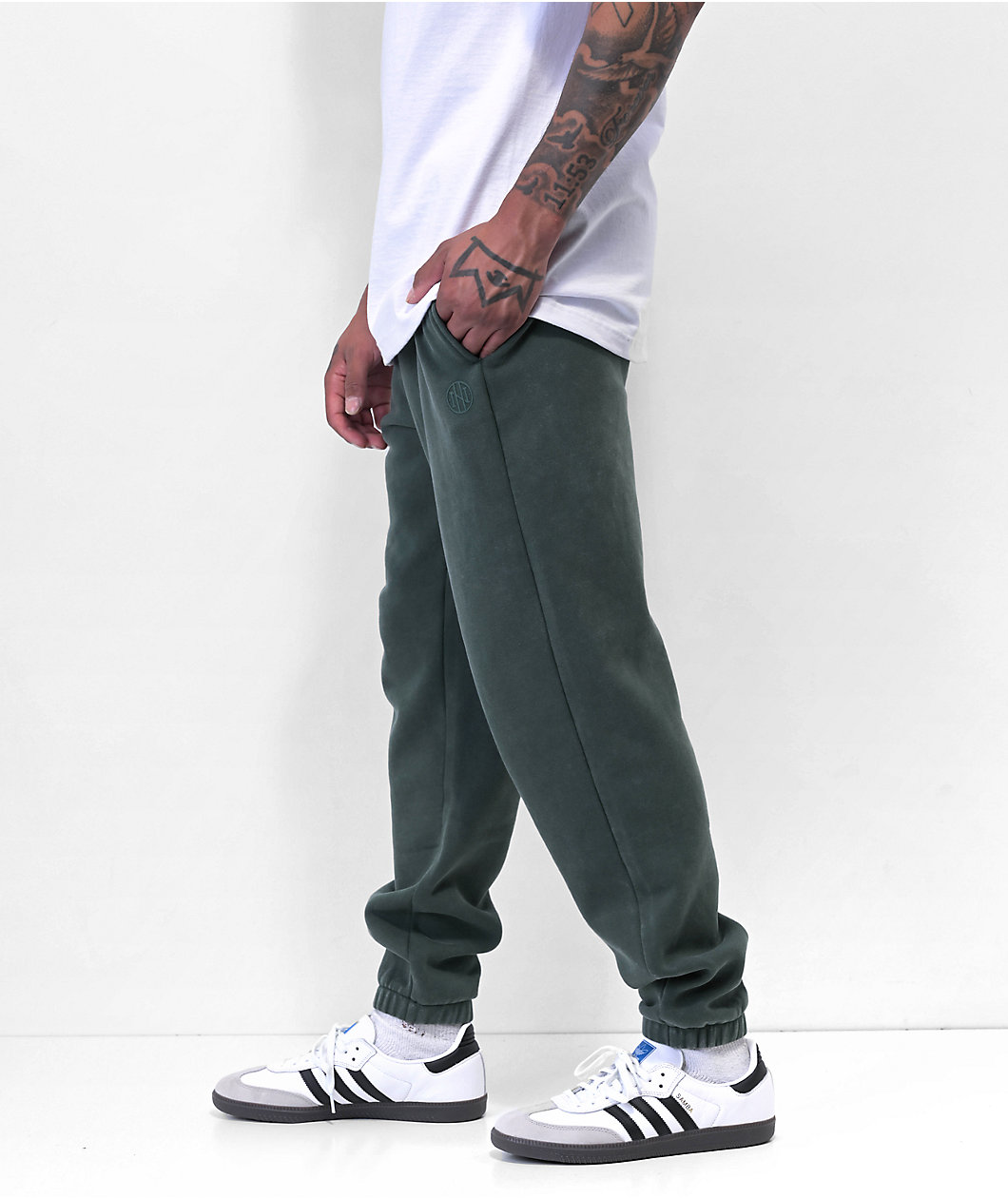 Ninth Hall Fundamentals Green Wash Relaxed Sweatpants