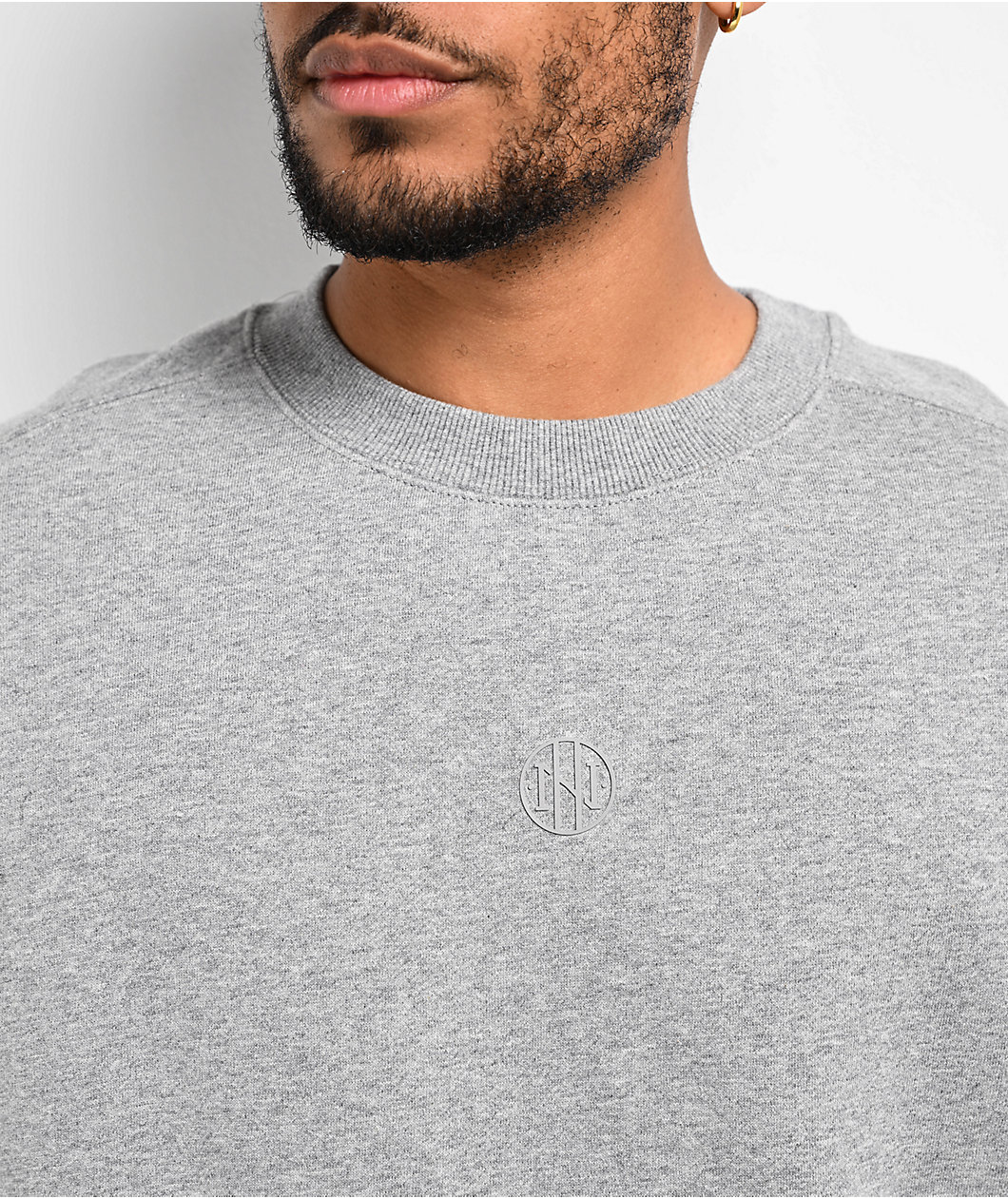 Ninth Hall Fundamentals Heather Grey Boxy Crewneck Sweatshirt