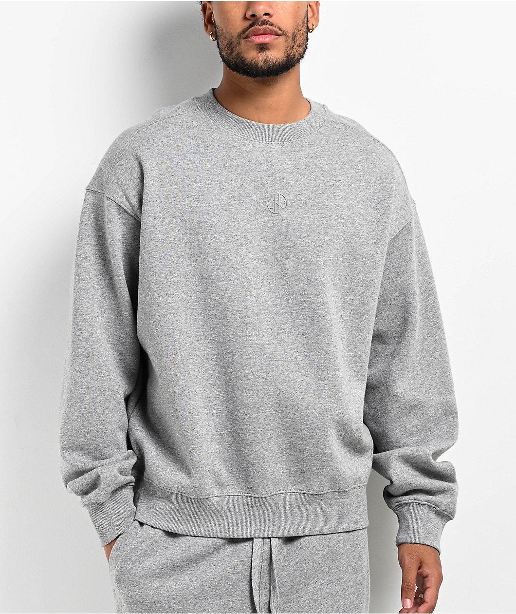 Ninth Hall Fundamentals Heather Grey Boxy Crewneck Sweatshirt