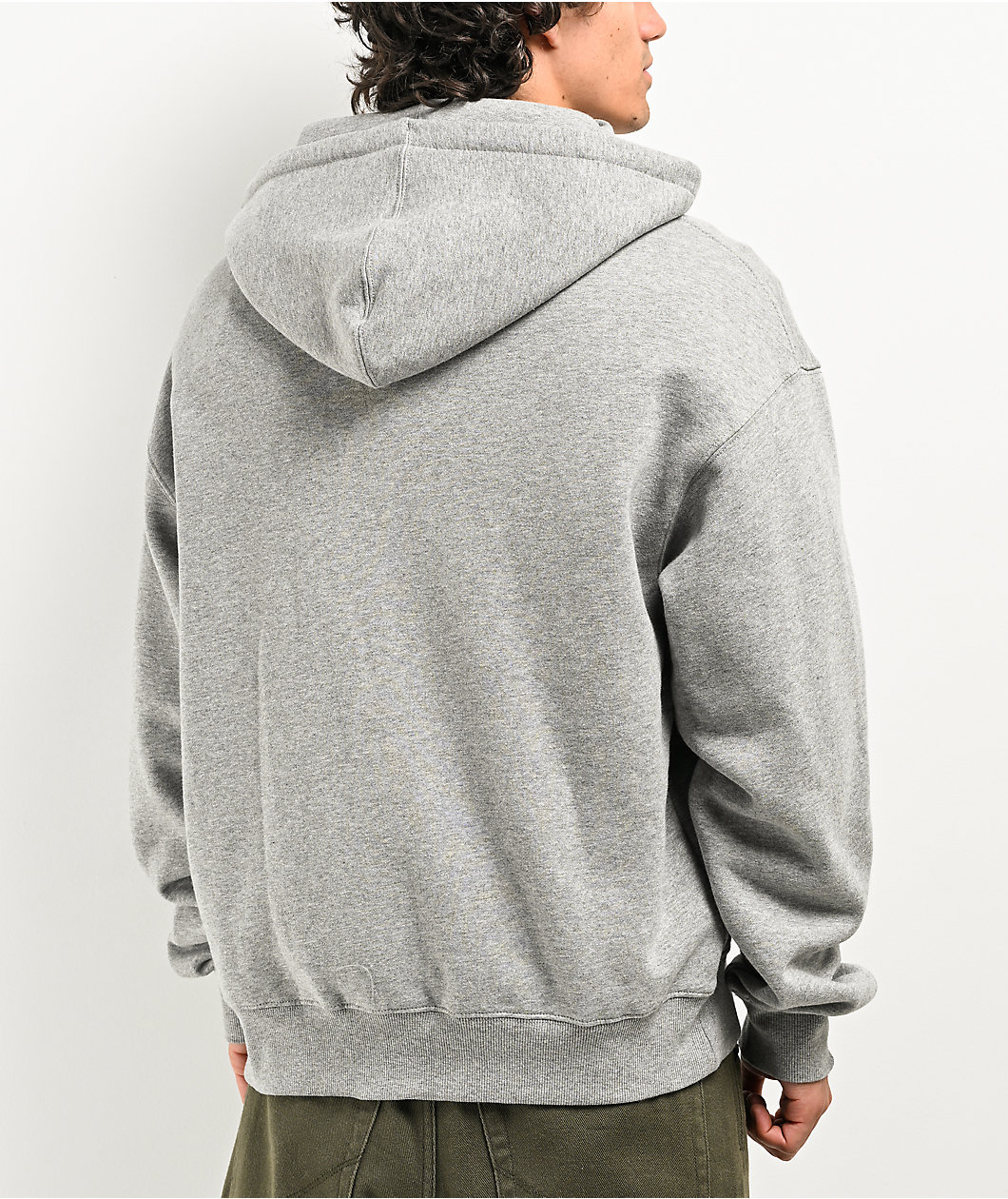 Ninth Hall Fundamentals Heather Grey Boxy Zip Hoodie