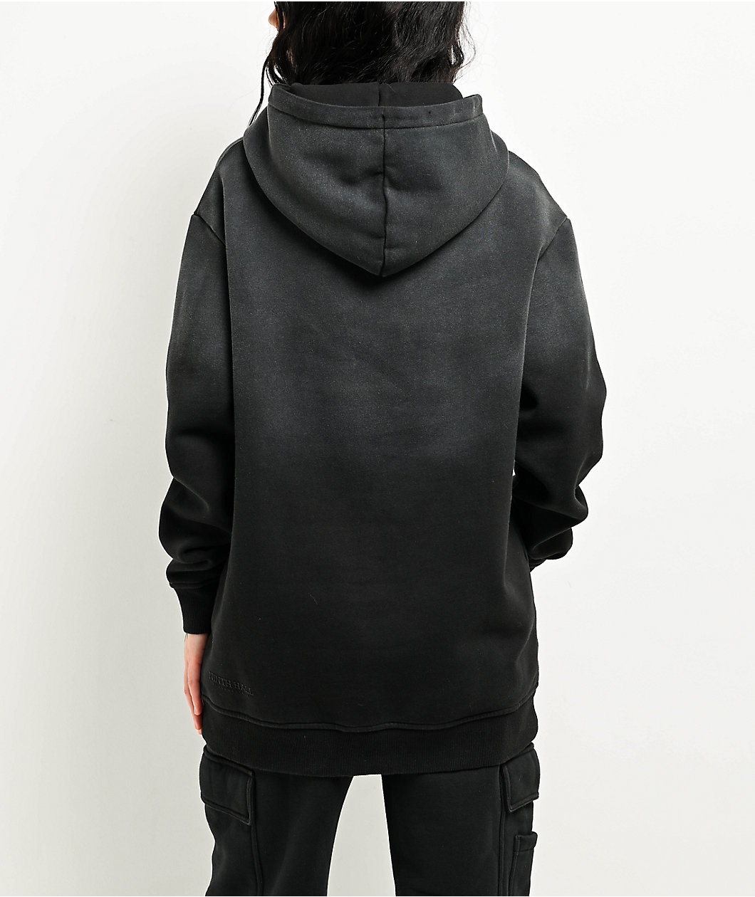 Ninth Hall Fundamentals Jayce Black Sun Bleached Oversized Hoodie