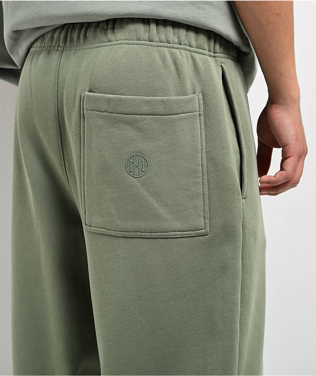 Ninth Hall Fundamentals Light Green Oversized Open Hem Sweatpants