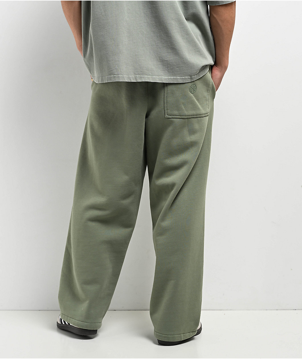 Ninth Hall Fundamentals Light Green Oversized Open Hem Sweatpants