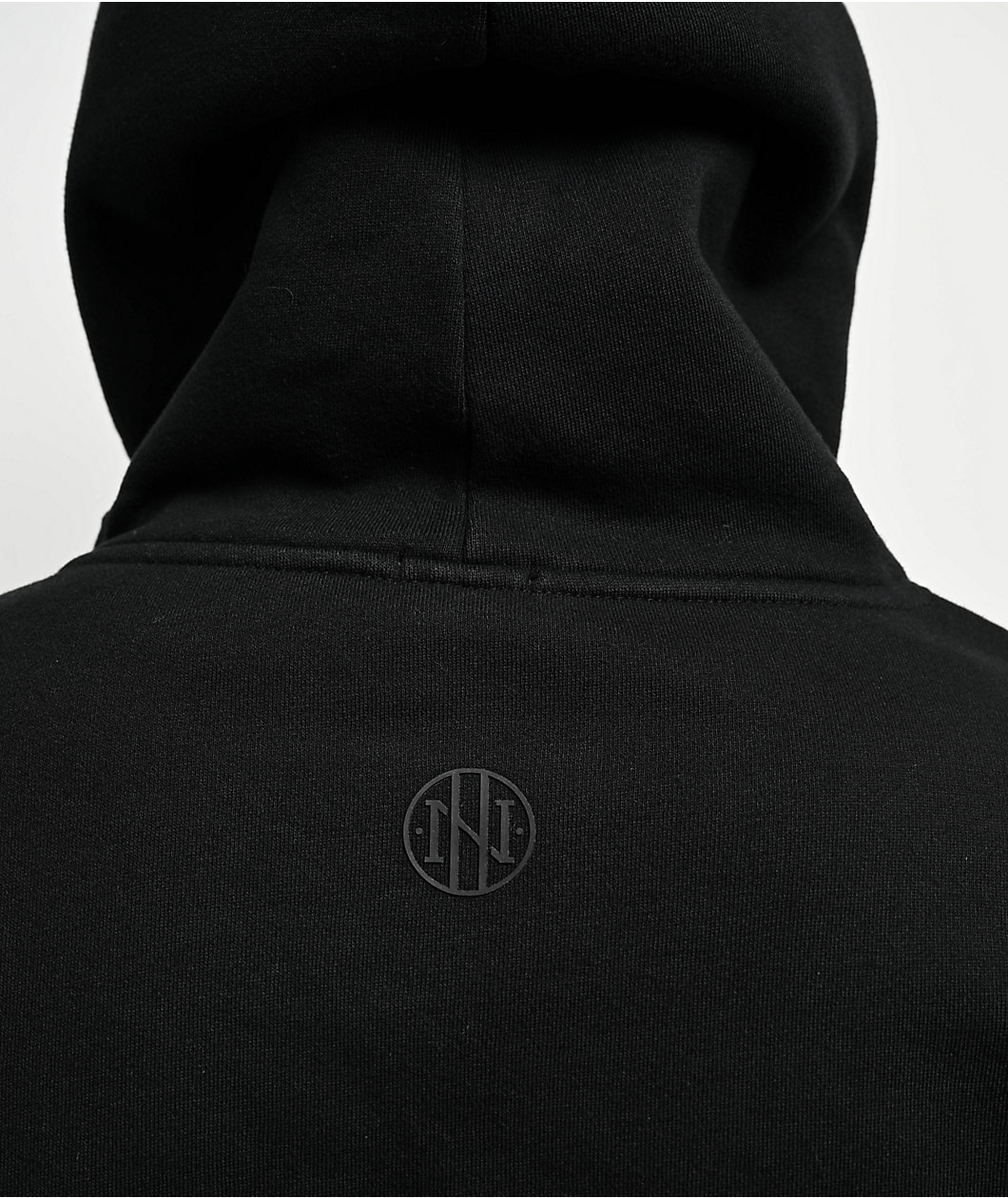 Ninth Hall Fundamentals Logo Black Washed Oversized Hoodie