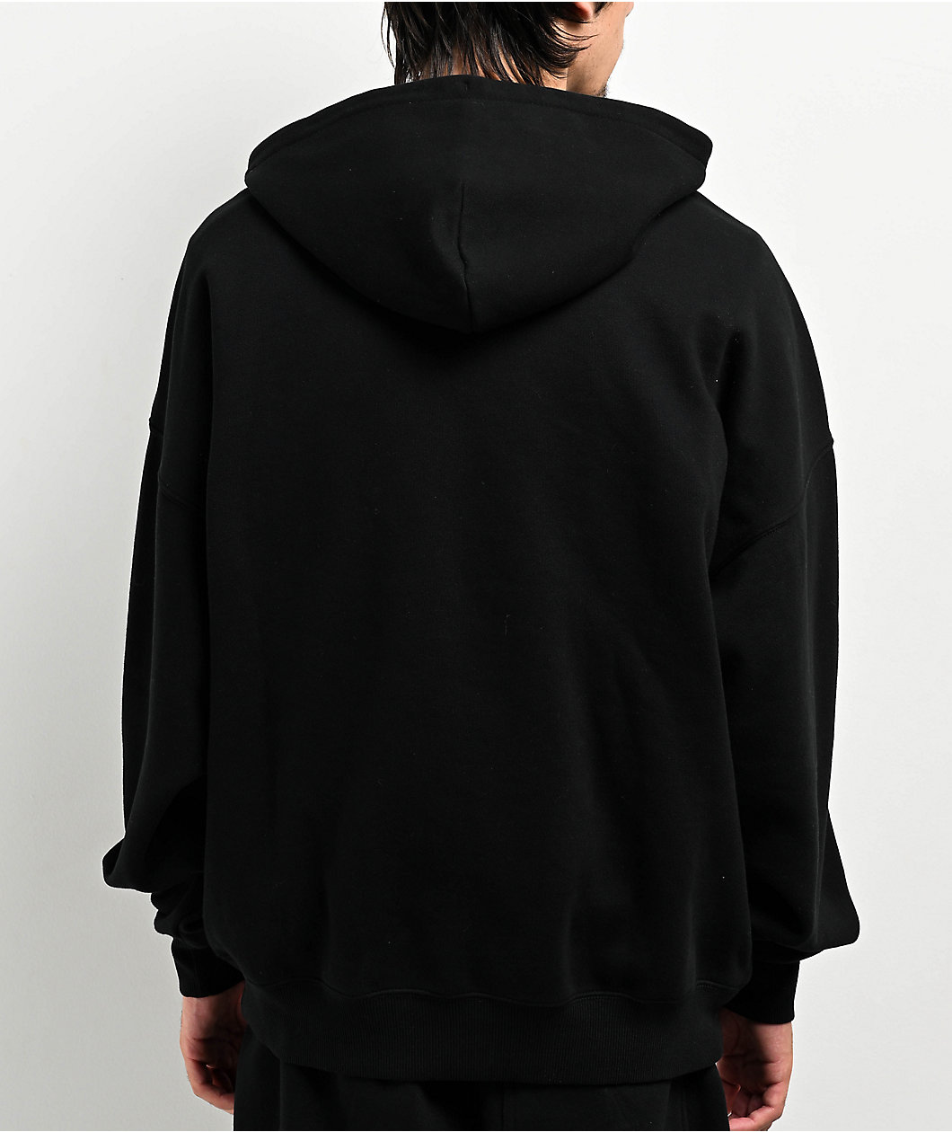 Ninth Hall Fundamentals Logo Black Washed Oversized Hoodie