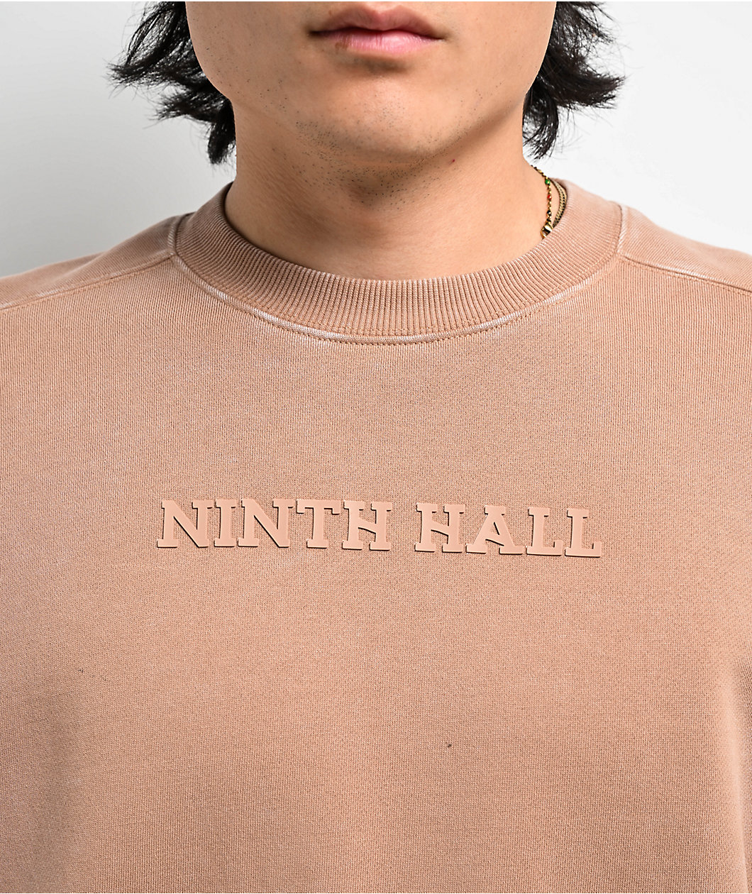 Ninth Hall Fundamentals Logo Chanterelle Oversized Crewneck Sweatshirt