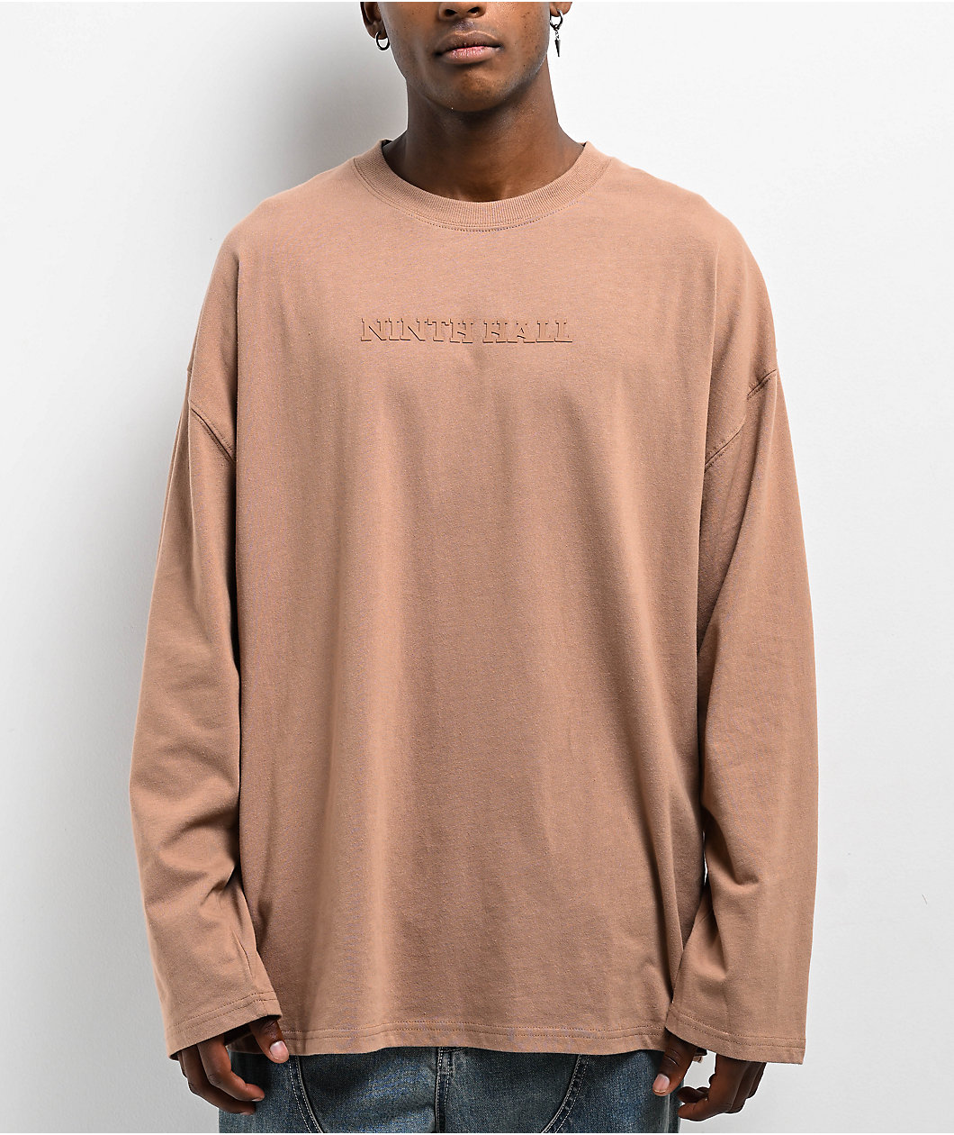 Ninth Hall Fundamentals Logo Chantrelle Long Sleeve Oversized T-Shirt