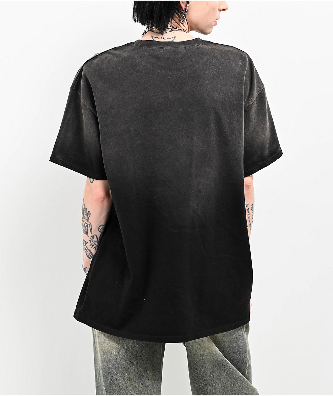 Ninth Hall Fundamentals Maeve Black Sun Bleached Oversized T-Shirt