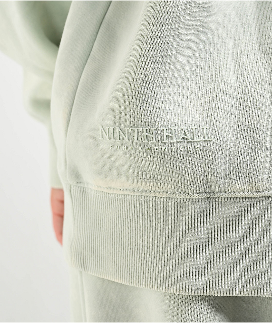 Ninth Hall Fundamentals Meena Pale Aqua Wash Oversized Zip Hoodie