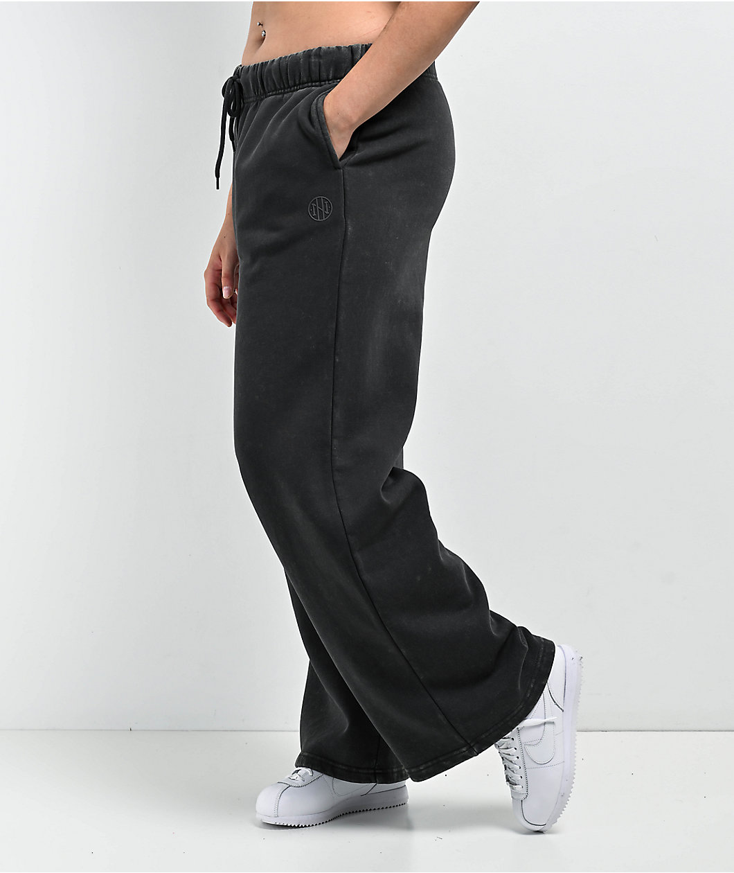 Ninth Hall Fundamentals Milla Black Wash Relaxed Sweatpants