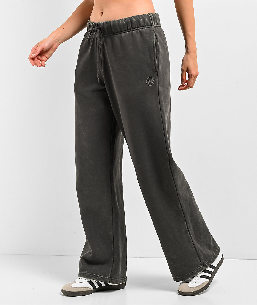 Ninth Hall Fundamentals Milla Black Wash Relaxed Sweatpants