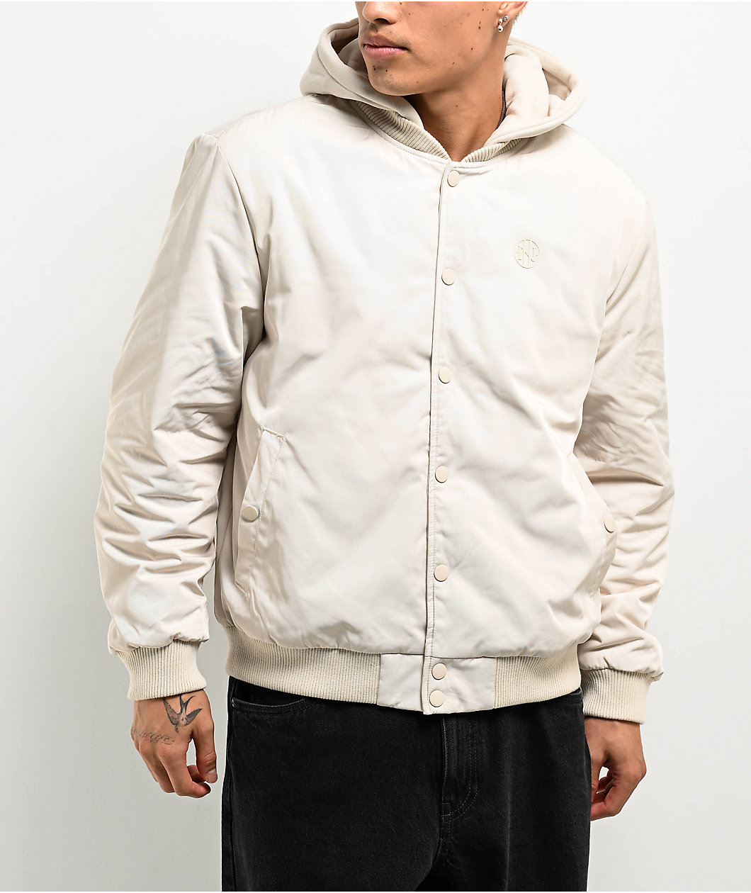 Ninth Hall Fundamentals Natural Hooded Bomber Jacket