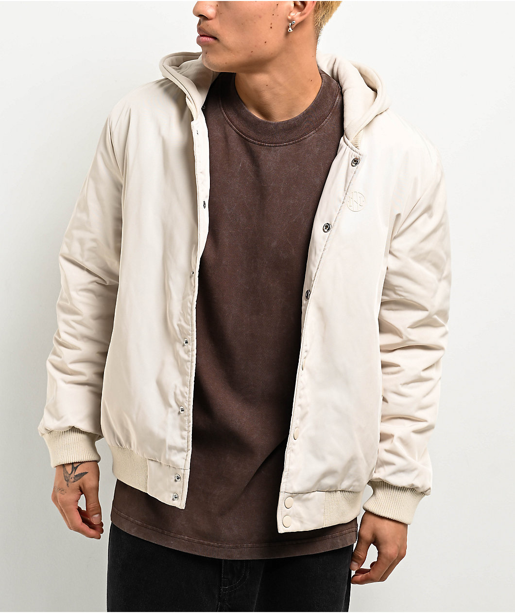 Ninth Hall Fundamentals Natural Hooded Bomber Jacket