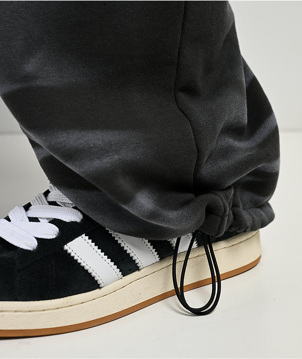 Ninth Hall Fundamentals Open Hem Grey Wash Baggy Sweatpants