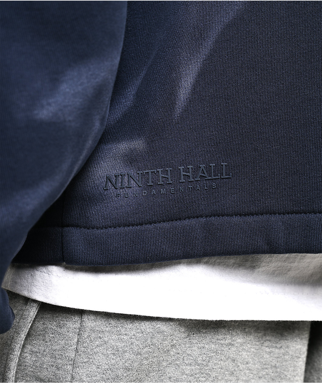 Ninth Hall Fundamentals Open Hem Purple Wash Crop Zip Hoodie