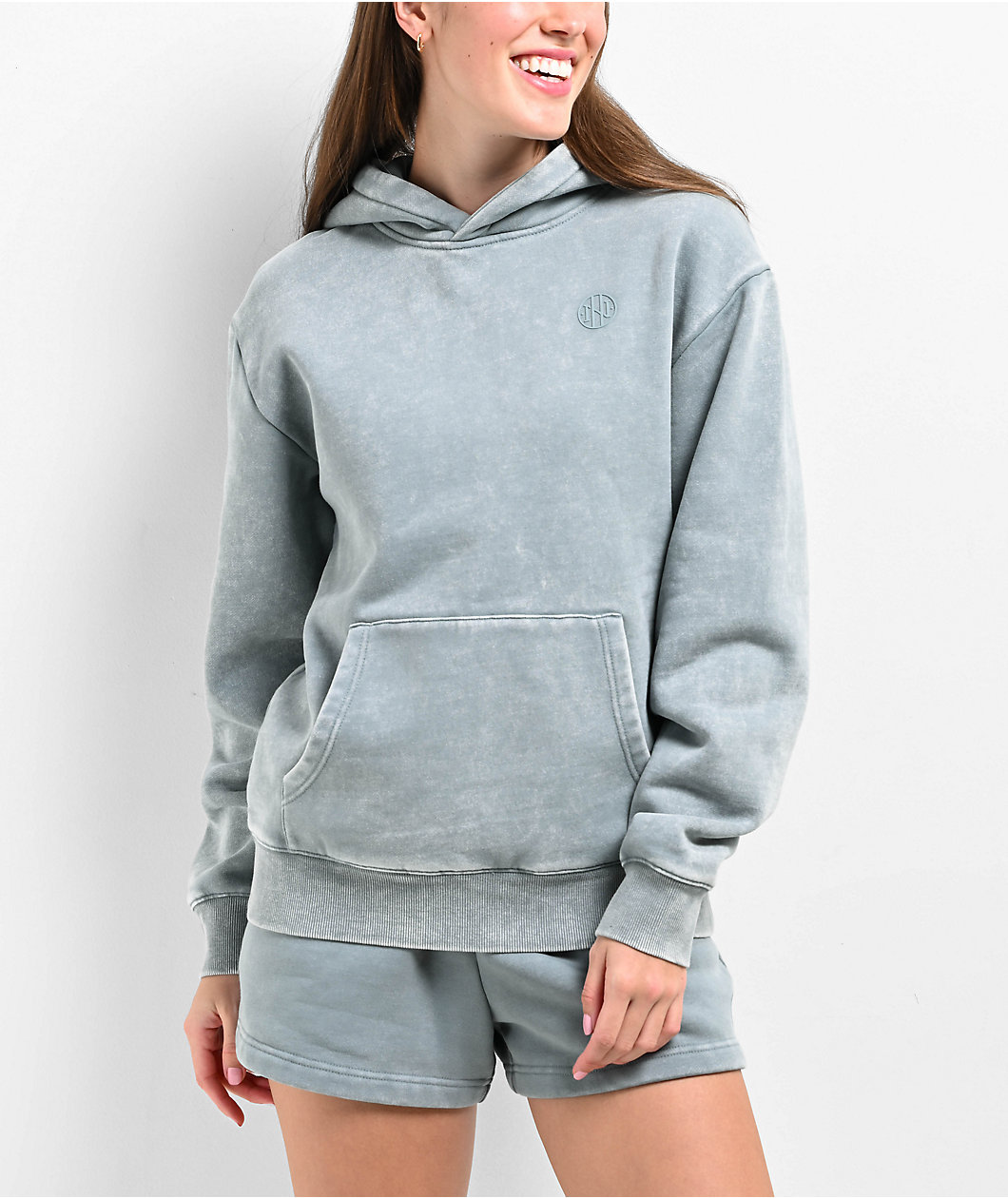 Ninth Hall Fundamentals Oso Blue Wash Relaxed Hoodie