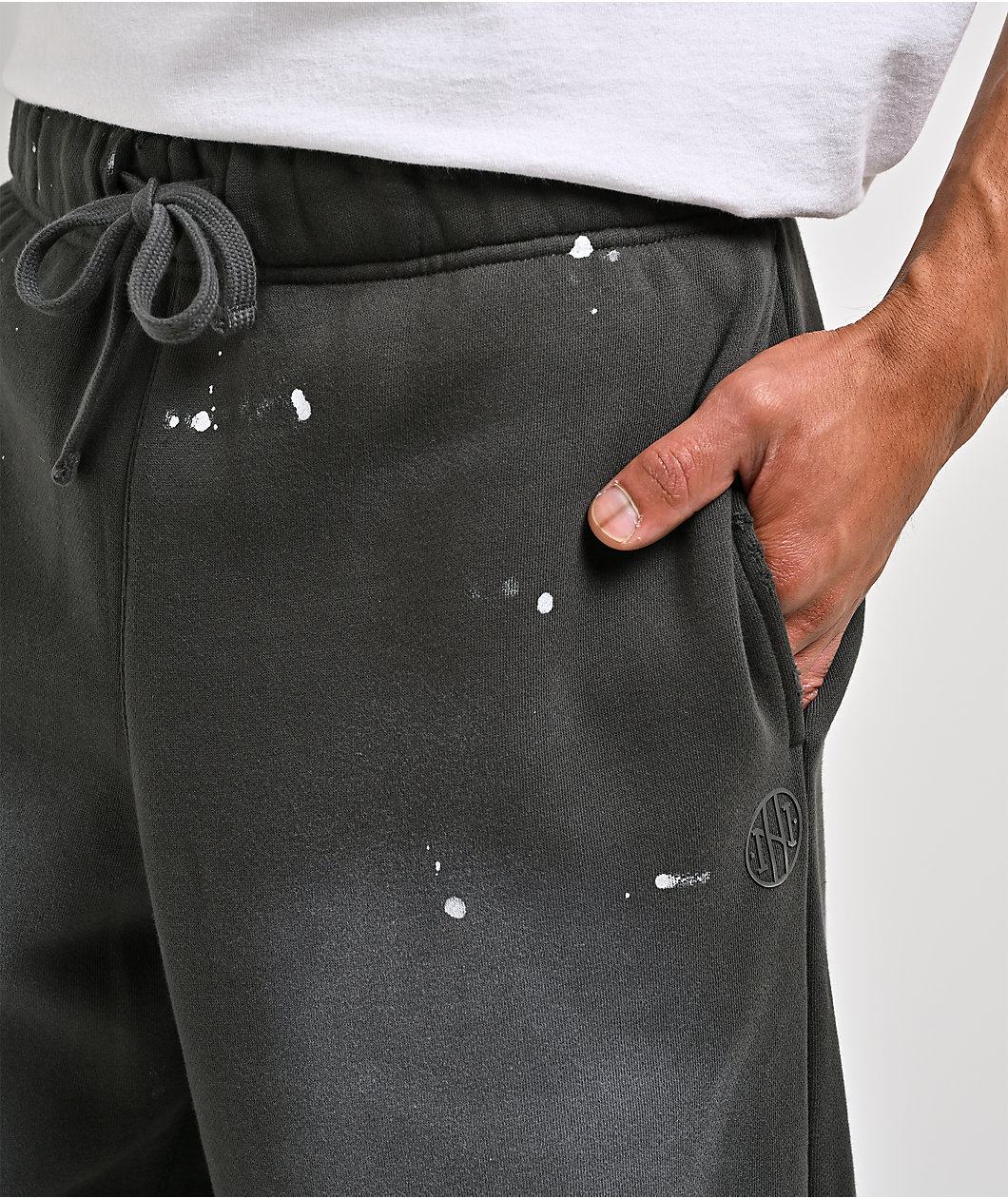 Ninth Hall Fundamentals Paint Wash Black Sweatpants