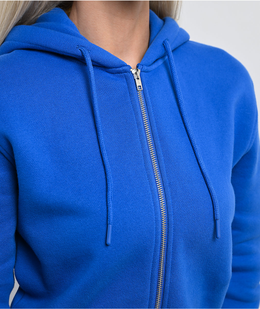 Ninth Hall Fundamentals Phoebe Blue Crop Zip Hoodie