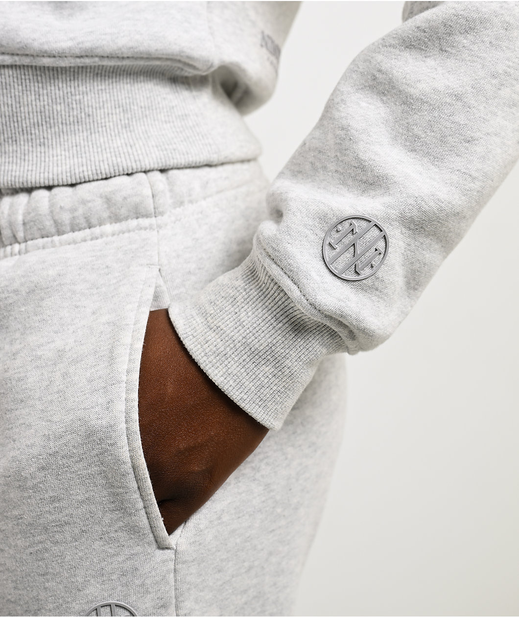 Ninth Hall Fundamentals Phoebe Grey Crop Zip Hoodie