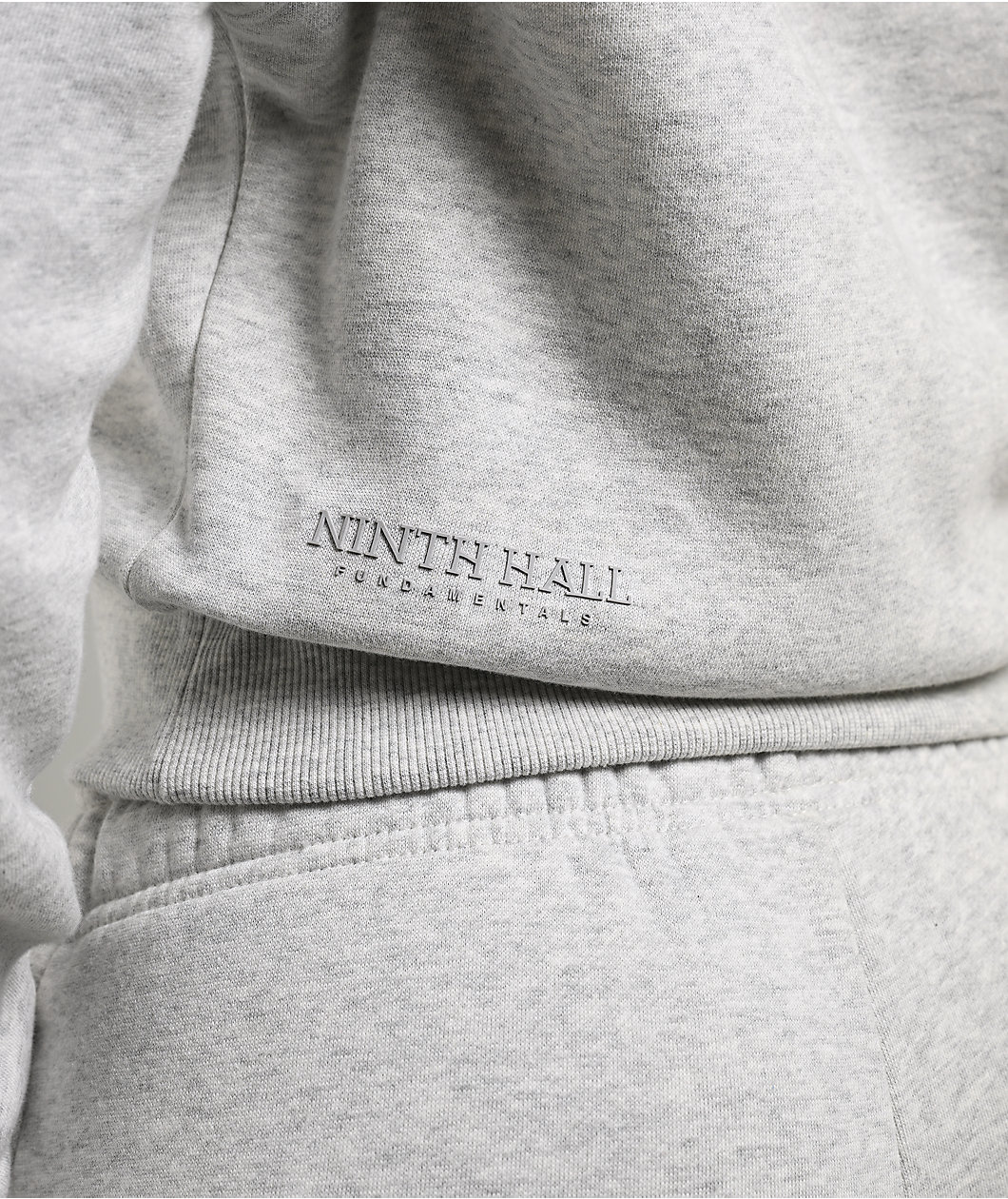 Ninth Hall Fundamentals Phoebe Grey Crop Zip Hoodie