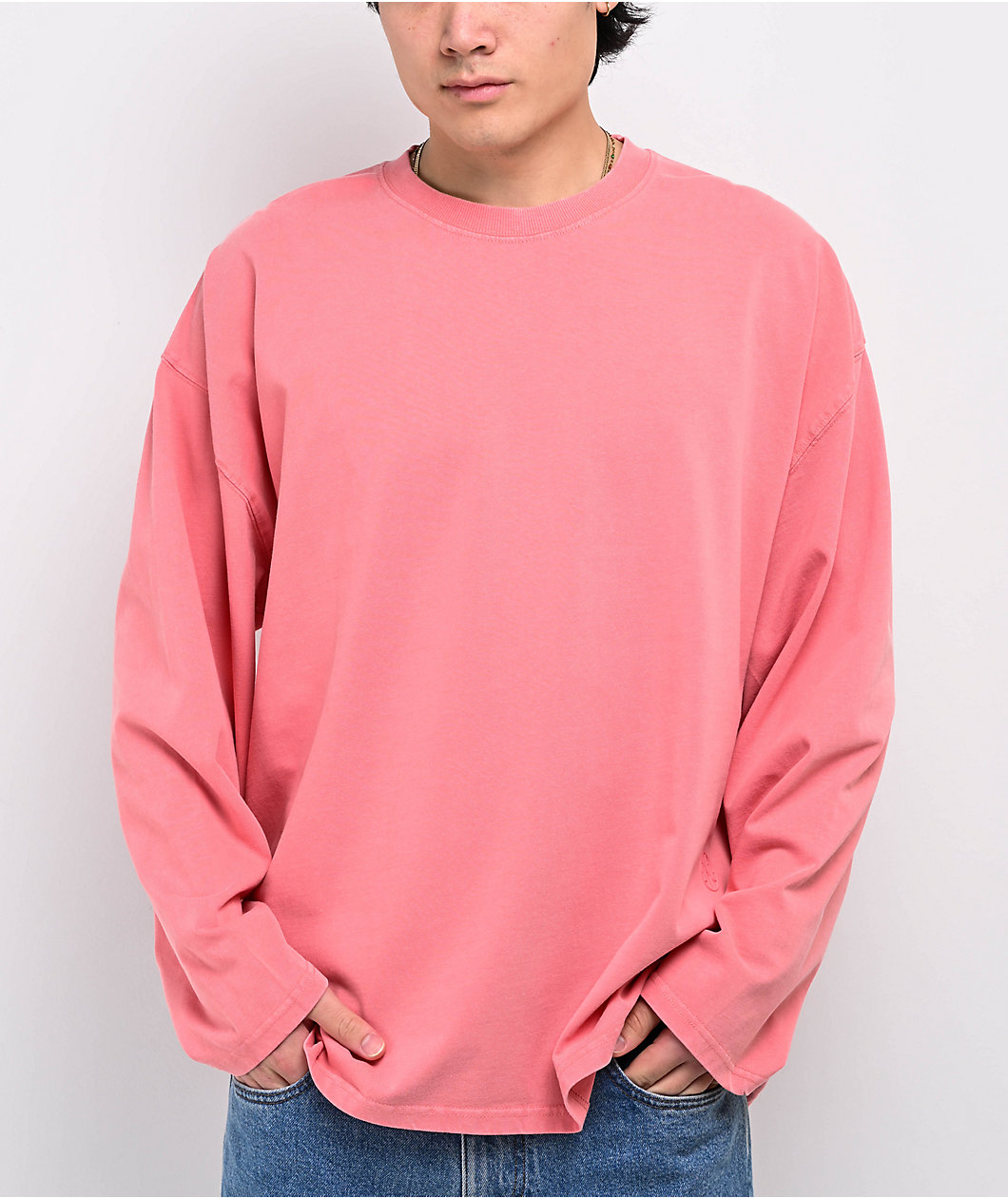 Ninth Hall Fundamentals Pink Oversized Long Sleeve T-Shirt