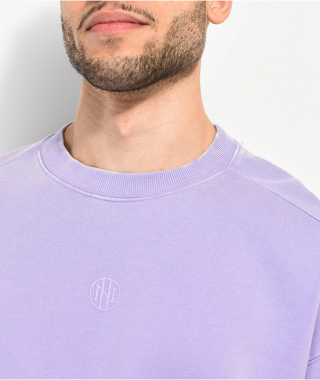 Ninth Hall Fundamentals Purple Wash Boxy Crewneck Sweatshirt