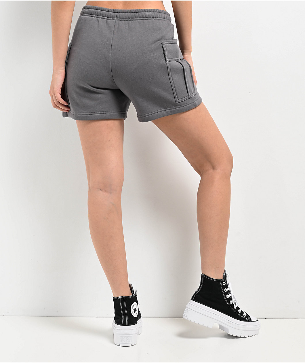 Ninth Hall Fundamentals Ramsey Grey Relaxed Cargo Sweat Shorts