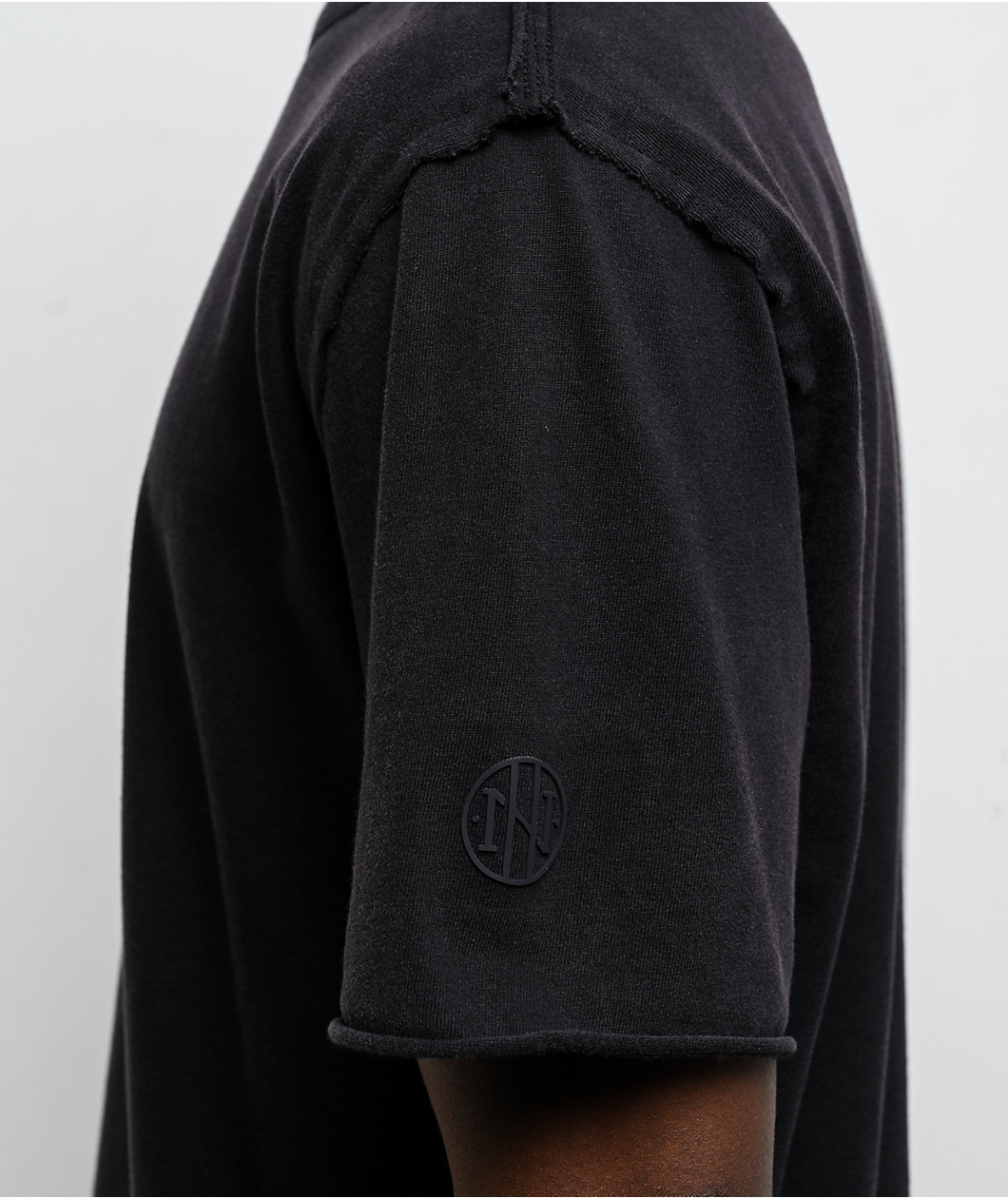 Ninth Hall Fundamentals Raw Edge Black Wash Boxy T-Shirt