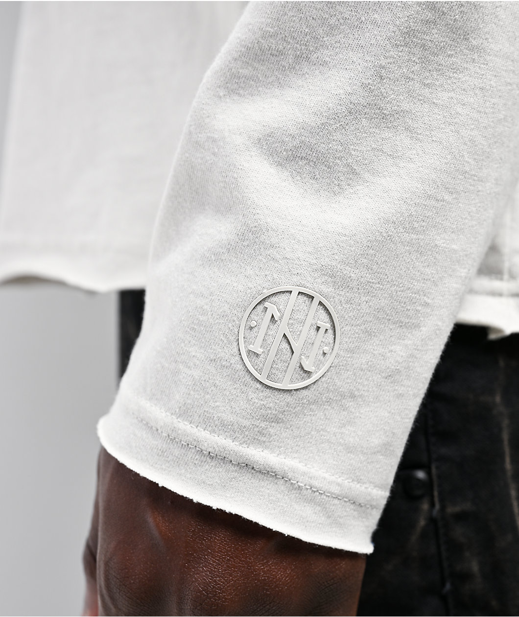 Ninth Hall Fundamentals Raw Edge Off White Long Sleeve T-Shirt