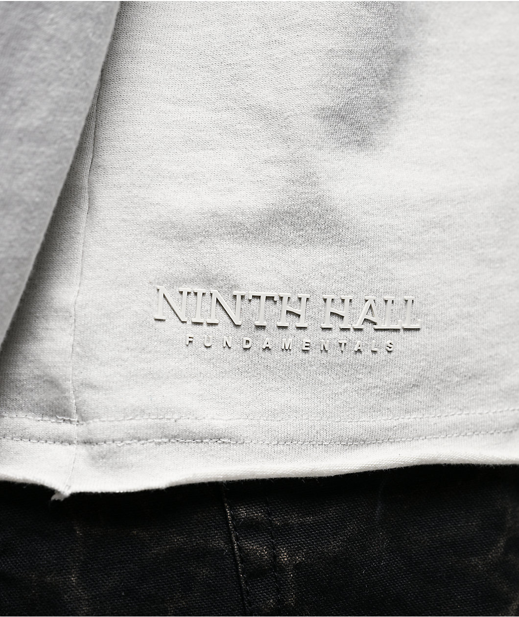 Ninth Hall Fundamentals Raw Edge Off White Long Sleeve T-Shirt