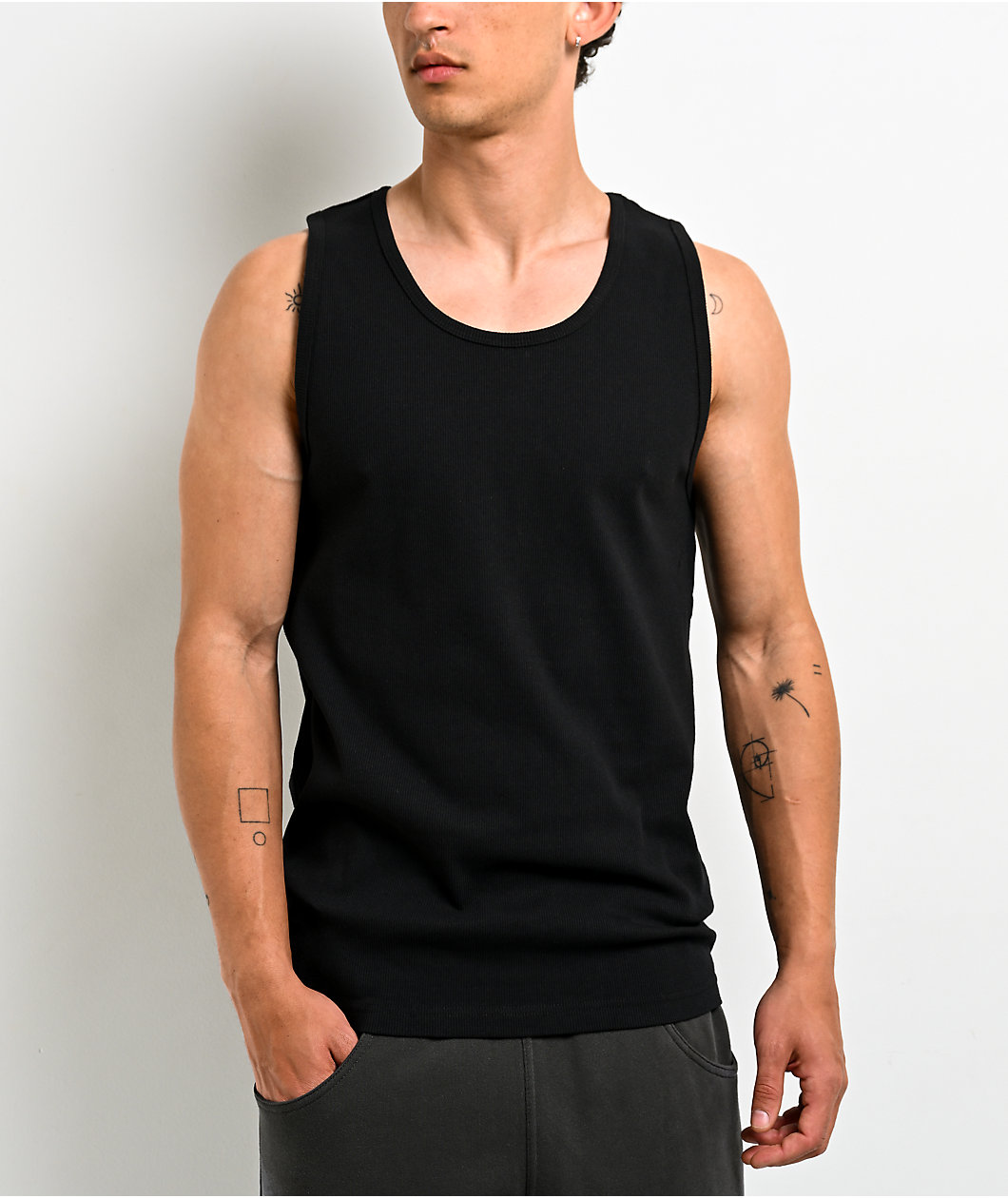 Ninth Hall Fundamentals Ribbed Black Tank Top