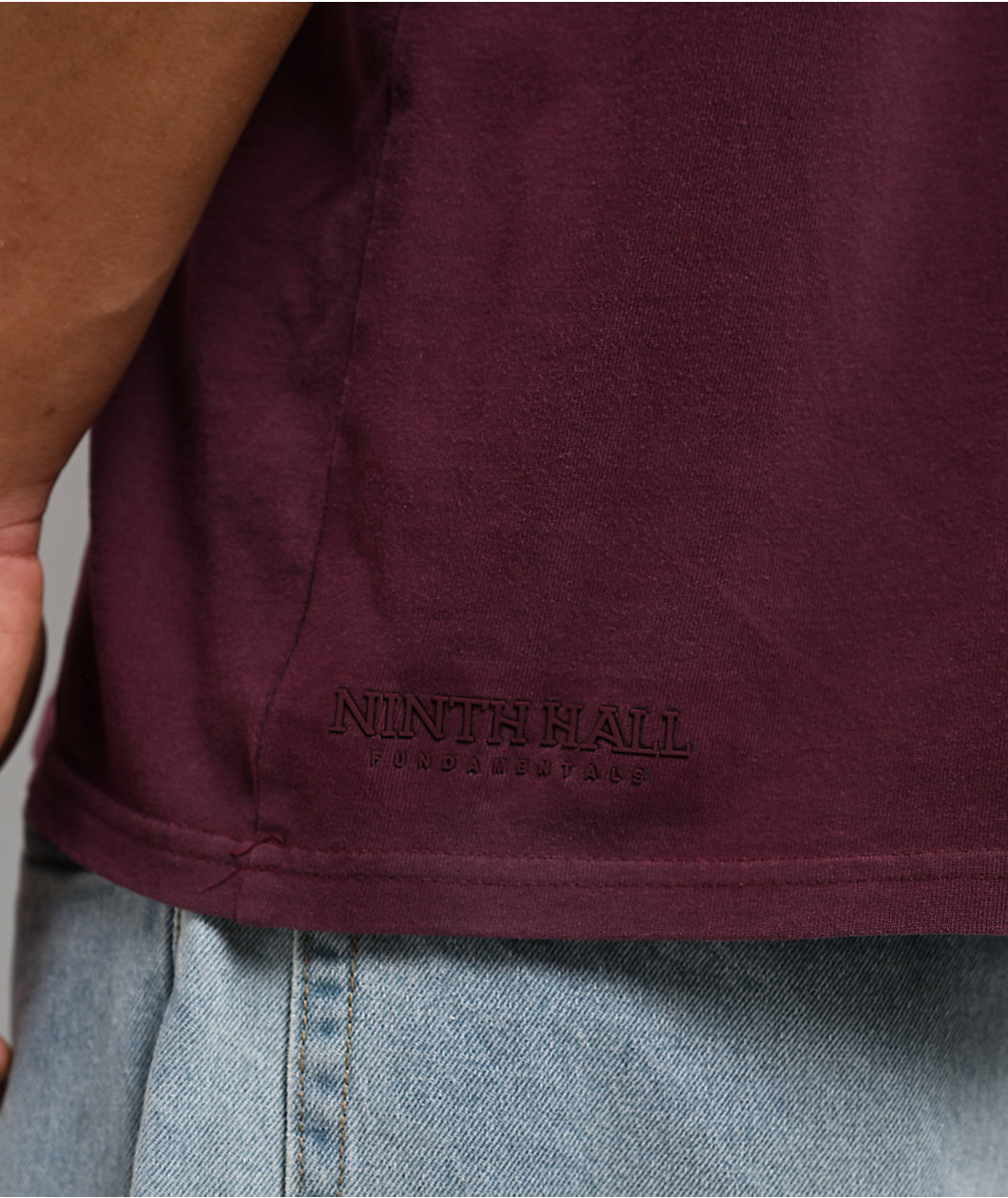 Ninth Hall Fundamentals Shipwreck Dark Red Wash Boxy T-Shirt