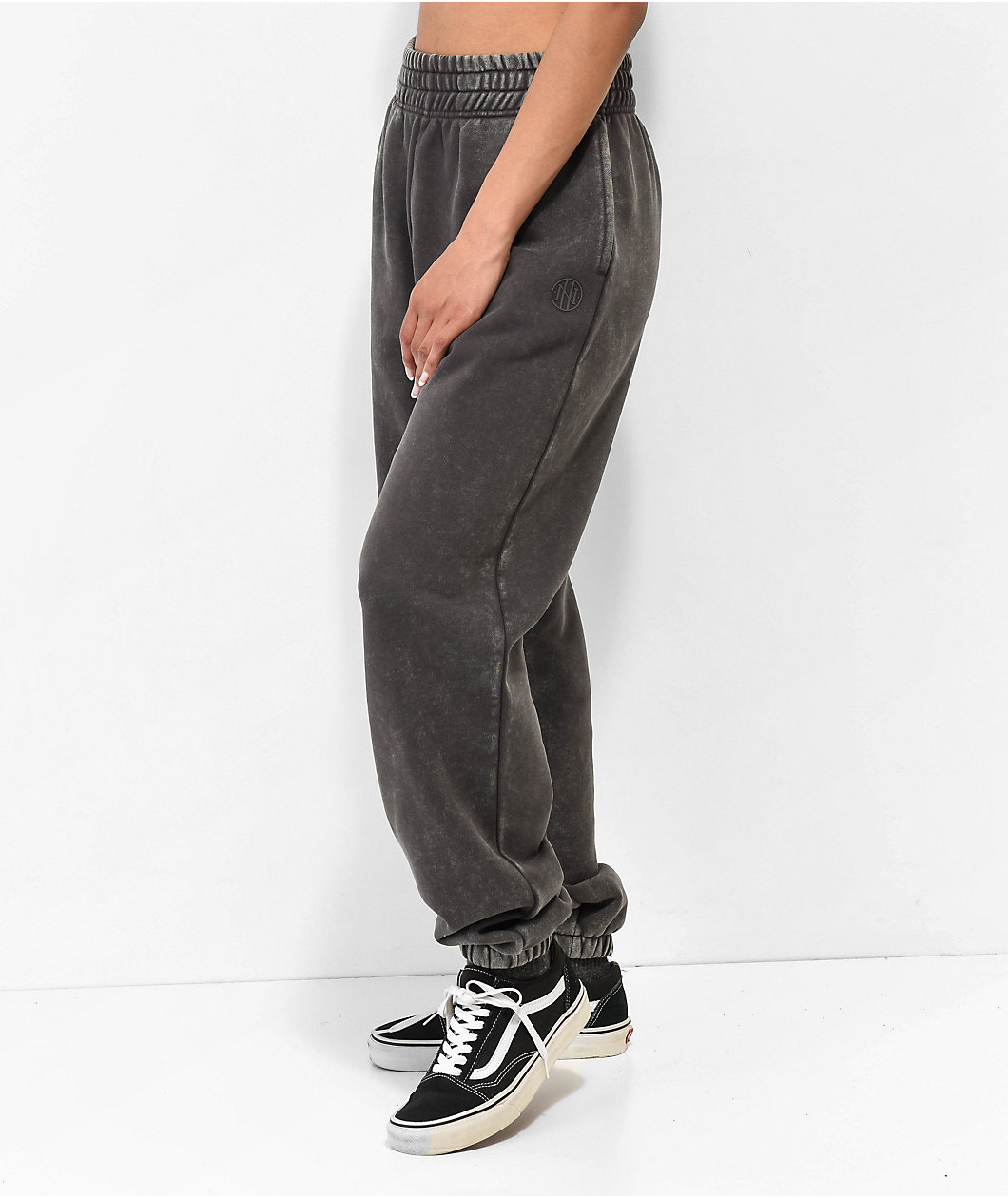 Ninth Hall Fundamentals Sibyl Black Mineral Wash Relaxed Sweatpants