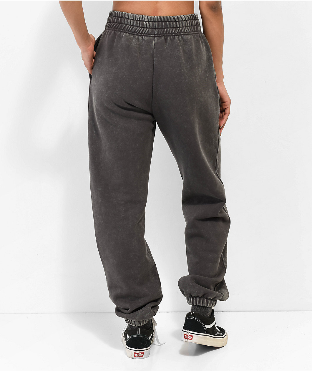 Ninth Hall Fundamentals Sibyl Black Mineral Wash Relaxed Sweatpants