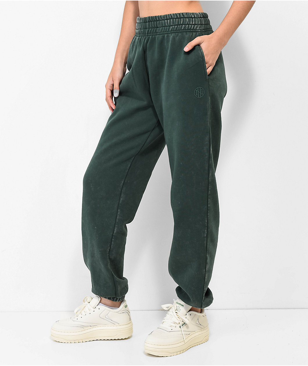 Ninth Hall Fundamentals Sibyl Green Mineral Wash Relaxed Sweatpants